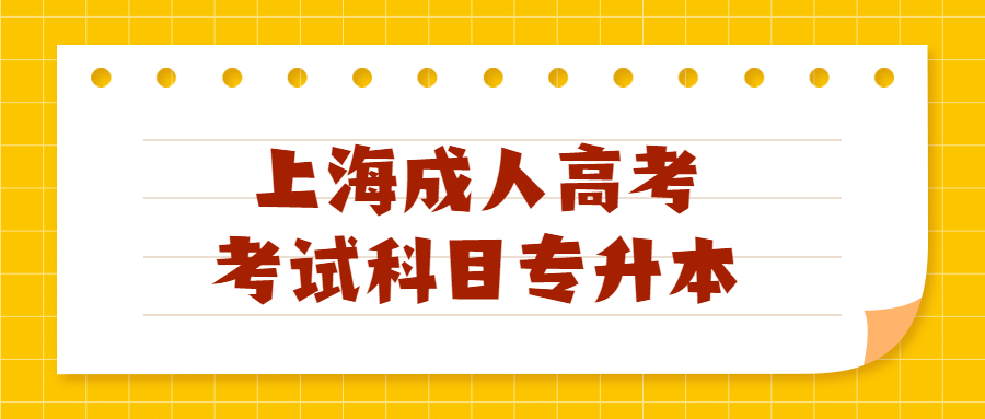 上海成人高考考試科目專升本